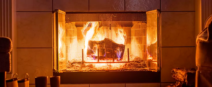 Mendota Hearth Landscape Fireplace Installation in Fitchburg, Massachusetts