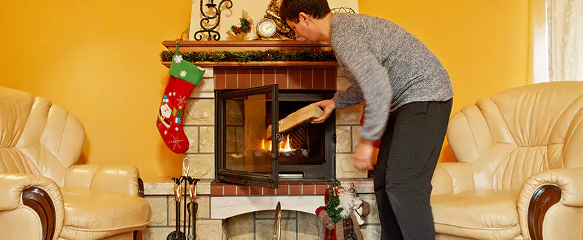 Rusted Metal Fireplace Restoration in Fitchburg, Massachusetts